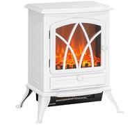 Cheminée électrique sur pied - HOMCOM - 1000/2000 W - effet flamme LED - métal et plastique - 45 x 28,5 x 54 cm - blanc