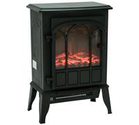 HOMCOM Cheminée électrique sur Pied 1000/2000 W Effet Flamme LED Noir | Fausse Cheminée Décorative, Protection contre la Surchauffe, Zone de Couverture 15-30 m²