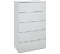 HOMCOM Chest Commode à tiroirs, Bois d'ingénierie, Blanc, 5 Drawers