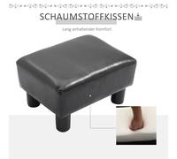 HOMCOM Chesterfield Hocker en simili cuir noir 40x30x24cm design sophistiqué et confortable pour salon et couloir