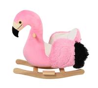 HOMCOM - cheval à bascule - Bois - 60x33x52cm - Rose