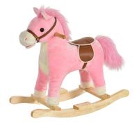 HOMCOM - cheval à bascule - Bois - 65x32x61cm - Rose