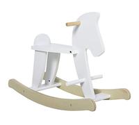 HOMCOM Cheval à bascule bébé bascule pour enfant en bois lama à bascule blanc -aosom.fr