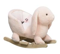 Cheval à bascule - HOMCOM - lapin fauteuil intégré - ceinture de sécurité - fonction sonore clapissement - rose