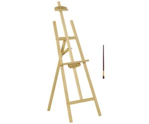 HOMCOM Chevalet d'Artiste sur Pieds 51,5x71,5x134,5cm Bois de Pin Naturel