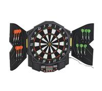 HomCom Cible de fléchettes électronique 27 jeux jusqu'à 8 joueurs LED haut-parleur plastique noir