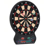HOMCOM Cible Jeu de fléchettes électronique 27 Jeux Principaux jusqu'à 8 Joueurs Affichage LED Noir Description:Ce jeu de fléchettes électronique avancée avec affichage LED des scores et 27 grands jeu