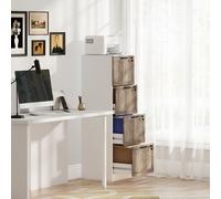 HOMCOM Classeur de Bureau avec 4 Tiroirs Serrure 2 Clés Rails Suspendus pour A4 Lettre 39,4x40x129 cm Blanc et Bois