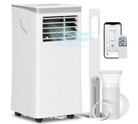 HOMCOM Climatiseur mobile 10000 BTU, climatiseur portable 4 en 1 refroidissement, déshumidificateur, ventilateur, mode nuit, WiFi, App & Vocal, télécommande, minuteur 24H, 2 vitesses, 30m