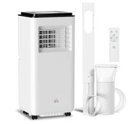 HOMCOM Climatiseur mobile 10000BTU 2,9kW, climatiseur portable 5-1 refroidissement, déshumidificateur, ventilateur, auto, mode nuit, télécommande, 2 vitesses, minuteur 24H, écran LED, 35m