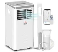 HOMCOM Climatiseur mobile 10000BTU 2,9kw, WiFi, App & Vocal, climatiseur portable 4 en 1 refroidissement, déshumidificateur, ventilateur, mode nuit télécommande minuteur 24H 2 vitesses, 30m² classe A