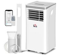 HOMCOM Climatiseur mobile 10000BTU, climatiseur portable 4 en 1 refroidissement déshumidificateur ventilateur mode nuit, blanc
