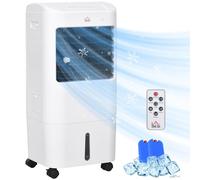HOMCOM Climatiseur mobile 3 en 1 avec humidification Refroidissement par eau Climatiseur oscillant 15L 60° Refroidisseur d'air avec minuterie 7,5h, télécommande, affichage LED, pour 20 ㎡ Blanc 37 x 32