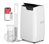 HOMCOM Climatiseur portable 12 000 BTU, appareil avec modes refroidissement, déshumidification, ventilateur, nuit, commande vocale WiFi