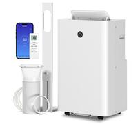 HOMCOM Climatiseur portable 12.000 BTU, climatiseur 4-en-1 avec commande WiFi et vocale, refroidissement, déshumidificateur, ventilateur, mode nuit