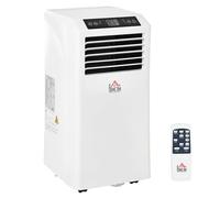 HOMCOM Climatiseur portable 9.000 BTU/h 2,6KW - ventilateur, déshumidificateur - réfrigérant naturel R290 - capacité de couv. max. de 28 m² - télécommande - débit d'air 360 m³/h - blanc