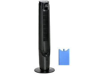 HOMCOM Climatiseur rafraîchisseur d'air/ventilateur colonne/humidificateur 3 en 1-oscillant, 4 modes, 3 vitesses, Minuterie, télécommande réservoir 2.8L avec 1 bloc réfrigérant