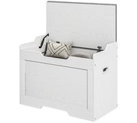 HOMCOM Coffre-banc avec couvercle de rangement 75x40x56 cm Blanc