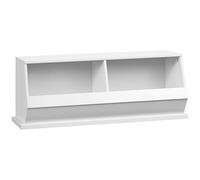 HOMCOM Coffre de Rangement Banc avec 2 Casiers 90L x 36l x 35H cm Blanc