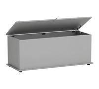 HOMCOM Coffre de Rangement, Banc de Rangement avec Couvercle Rabattable et charnières de sécurité, Banc Chaussures, Meuble d'entrée, Couloir, Chambre, Salon, 100 x 40 x 40 cm, Gris