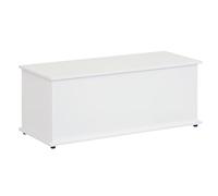 HOMCOM Coffre de Rangement, Banc de Rangement avec Couvercle Rabattable et charnières de sécurité, Banc Chaussures pour entrée, Chambre, Salon, 100 x 40 x 40 cm, Blanc