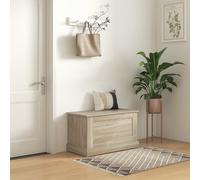 HOMCOM Coffre de rangement, coffre à jouets en bois, avec charnière de , pour salon, entrée, 80 x 40 x 45 cm, bois naturel Description:Explorez le coffre de rangement en bois HOMCOM : grand espace de