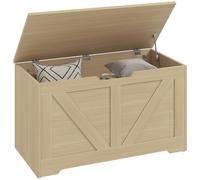 HOMCOM Coffre de Rangement Meuble d'Entrée Rustique 80x40x45cm Bois Naturel