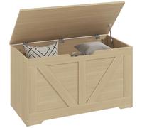HOMCOM Coffre de Rangement Meuble d'Entrée Rustique 80x40x45cm Bois Naturel