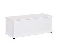 HOMCOM Coffre malle de rangement coffre à jouets dim. 100L x 40l x 40H cm panneaux particules blanc