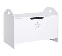 HOMCOM Coffre malle de rangement coffre à jouets dim. 62L x 40l x 46H cm MDF blanc