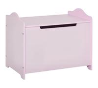 HOMCOM Coffres à jouets pour enfants Boîte à jouets malle de rangement dim. 60L x 40l x 48H cm vérin pneumatique MDF rose