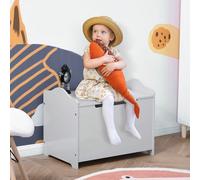 HOMCOM Coffres à jouets pour enfants Boîte à jouets malle de rangement dim. 60L x 40l x 48H cm vérin pneumatique MDF gris Description:Ce joli coffre à jouets s'intégrera parfaitement dans la chambre d