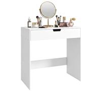 HOMCOM Coiffeuse avec Tiroir Moderne pour Chambre 75 x 40 x 75 cm Blanc | Table de Maquillage, Compacte, Montage Facile