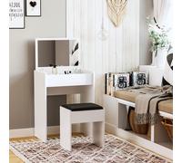 Homcom Coiffeuse Table de Maquillage avec Tabouret Blanc 60 x 40 x 79 cm aosom france