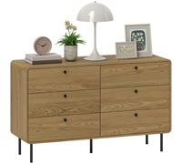 HOMCOM Commode 120x40x75cm Chêne