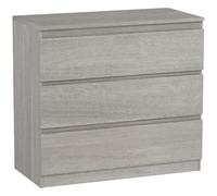 HOMCOM Commode 3 tiroirs 80x39x73cm Gris Effet Bois
