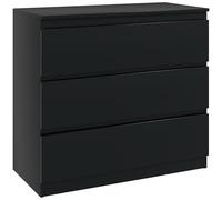 HOMCOM Commode 3 tiroirs Commode Chambre Meuble de Rangement épuré Style Moderne avec mécanisme de Fermeture en Douceur, pour Chambre à Coucher, Salon - 80 x 39 x 73 cm, Noir
