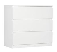 HomCom Commode 3 tiroirs – Style moderne épuré, fermeture en douceur – 80×39×73 cm, Blanc