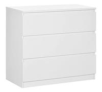 HomCom Commode 3 tiroirs – Style moderne épuré, fermeture en douceur – 80×39×73 cm, Blanc
