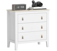 Commode - HOMCOM - 3 tiroirs - style contemporain - avec poignées en polyuréthane - 80 x 40 x 78,5 cm - blanc