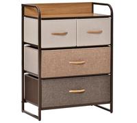 HomCom Commode 4 tiroirs en tissu 58 x 29 x 78,5 cm Multicolore