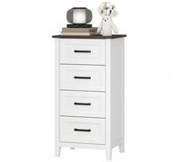 HOMCOM Commode 4 tiroirs, meuble haut pour chambre et salon