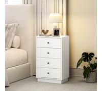 HOMCOM Commode 4 tiroirs moderne, meuble de rangement pour chambre à coucher, salon, entrée, 47 x 29 x 75 cm, blanc