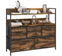 HOMCOM Commode 98x29x85cm Brun Rustique
