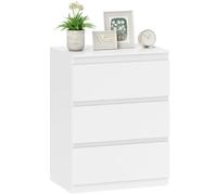 HOMCOM Commode à 3 tiroirs Armoire de rangement Armoire à tiroirs pour chambre, salon, couloir, blanc