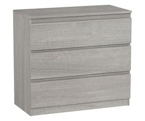 HOMCOM Commode à 3 tiroirs pour Chambre à Coucher, Salon, 80 x 39 x 73 cm, Gris Effet Bois