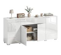 HOMCOM Commode avec 1 tiroir et 4 portes à fermeture douce 180 x 40 x 80 cm Blanc