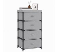 HOMCOM Commode avec 4 tiroirs en Tissu, Chambre, Gris | Cadre en acier, montage rapide, commode pour salon, bureau, dressing.
