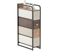 HOMCOM Commode avec 4 Tiroirs en Tissu Pliables Commode Chambre Multicolore