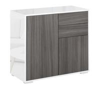 HOMCOM Commode Buffet Meuble de Rangement 2 tiroirs 2 Portes avec étagère 79 x 36 x 74 cm Gris